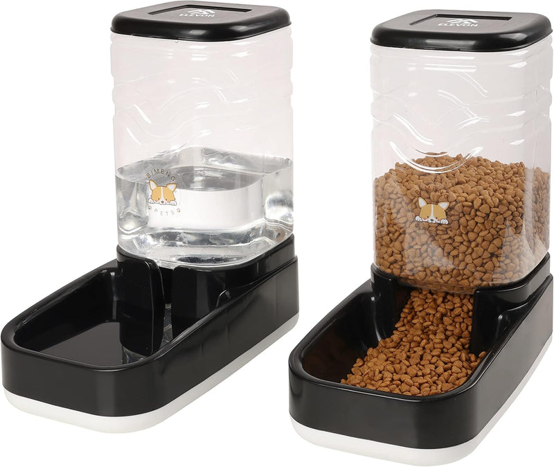Elevon Automatic Cat Feeder, Gravity Food and Water Dispenser Bowl Set for Small Medium Dogs Animals, Pet Feeder Dispens
