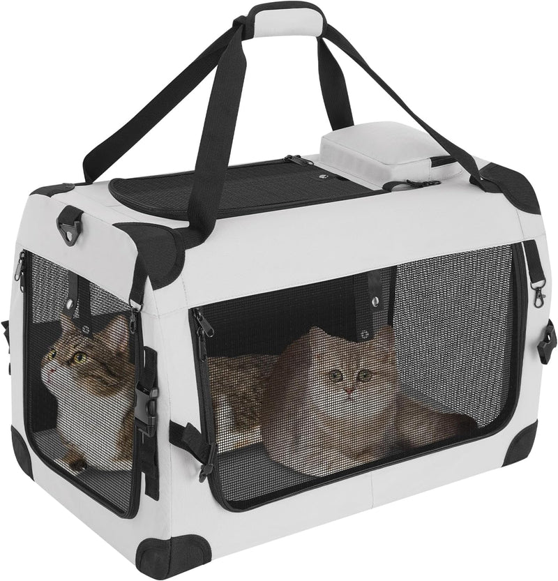 Extra Large Cat Carrier for 2 Cats, Soft-Sided Travel Carrier
