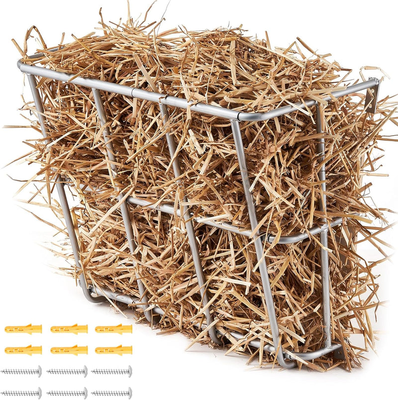 VEVOR Livestock Feeder, 18.5 Gallons Large Capacity, Heavy-Duty Steel Goat Hay Rack, 24.4