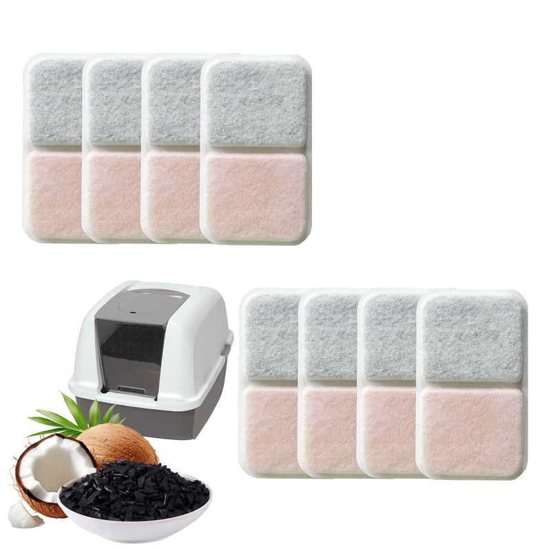 8 Pack Filter Replacement Compatible with Catit Airsift Jumbo/Regular/Smartsift Box, Dual Action Filter to Keep Catit Litter Box Fresh Smell,Cat Litter Box Filters Pads Replacement