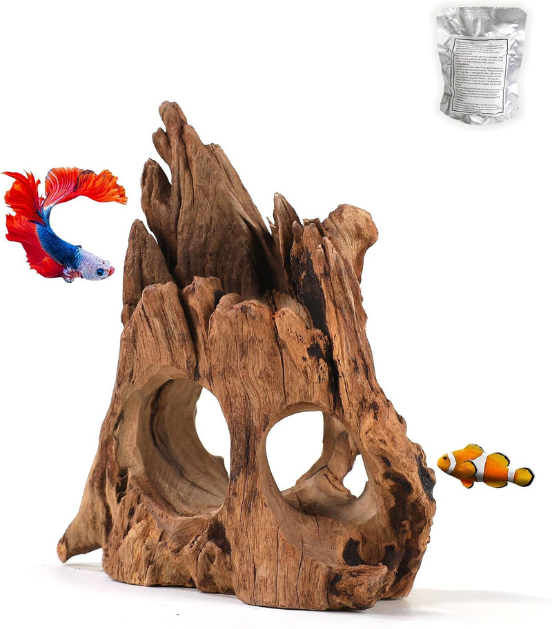 Aquarium Driftwood Cave for Betta Fish Hideout 7-10