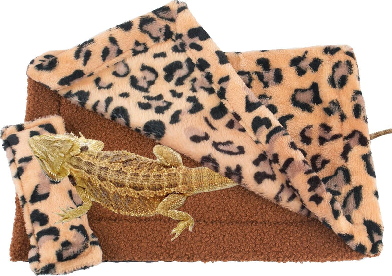 ADOGGYGO Bearded Dragon Bed Blanket Pillow Set, Soft Lizard Sleeping Bag