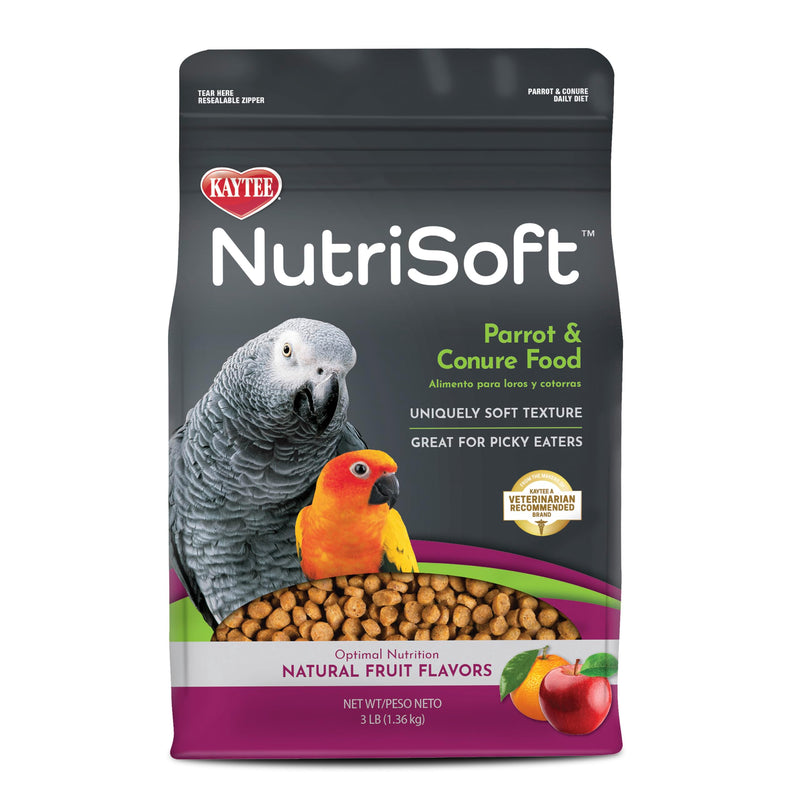 Kaytee Nutri Soft Pet Parrot & Conure Bird Food, 3 Pound
