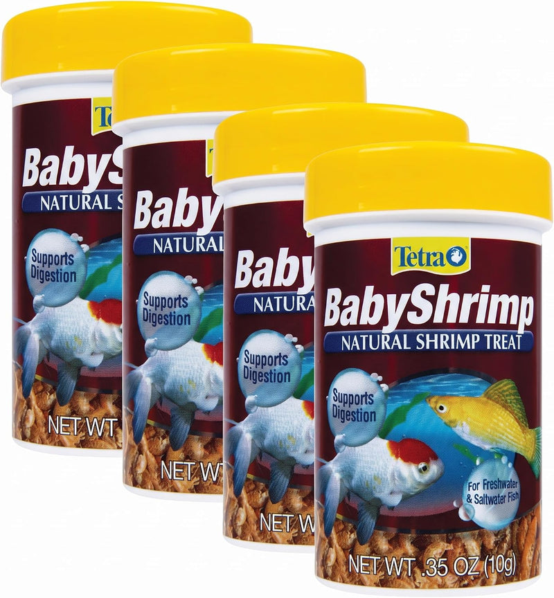 Tetra BabyShrimp 0.35 Ounce, Natural Shrimp Treat for Aquarium Fish (033197), (Pack of 4)