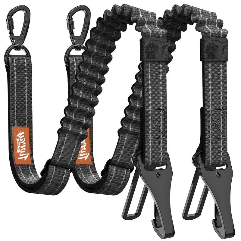 Tivray 2Pcs Dog Seat Belt, Dog Car Seat Belt Bungee, Car Harness for Pet with Buckle & Hook Latch, Safety Leash Vehicle, Adjustable Reflective Pet Vehicle Tether, 360° Swivel Lock Clasp, Black