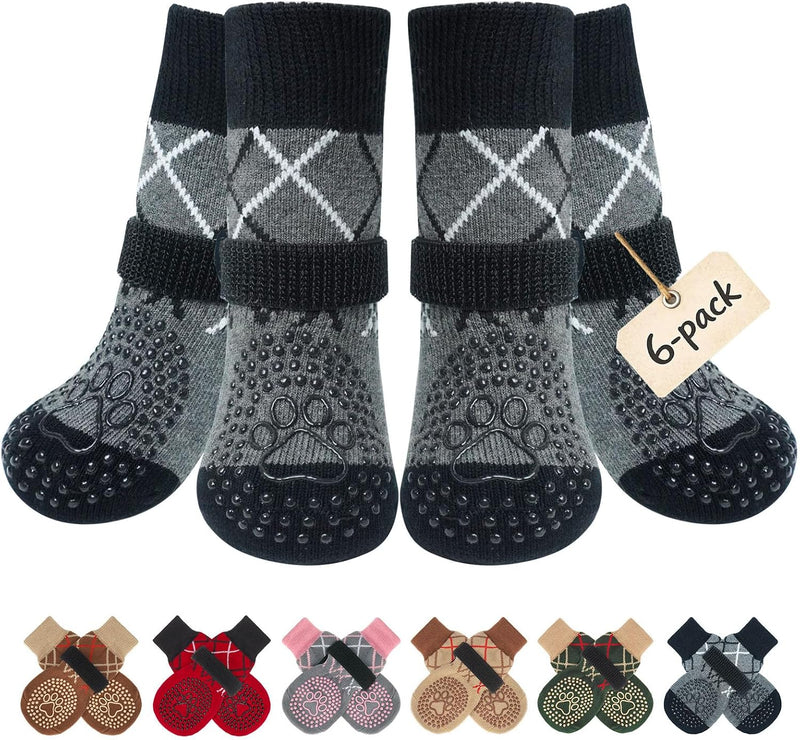 BEAUTYZOO 6PCS Dog Socks to Prevent Licking Paws for Hot/Cold Pavement