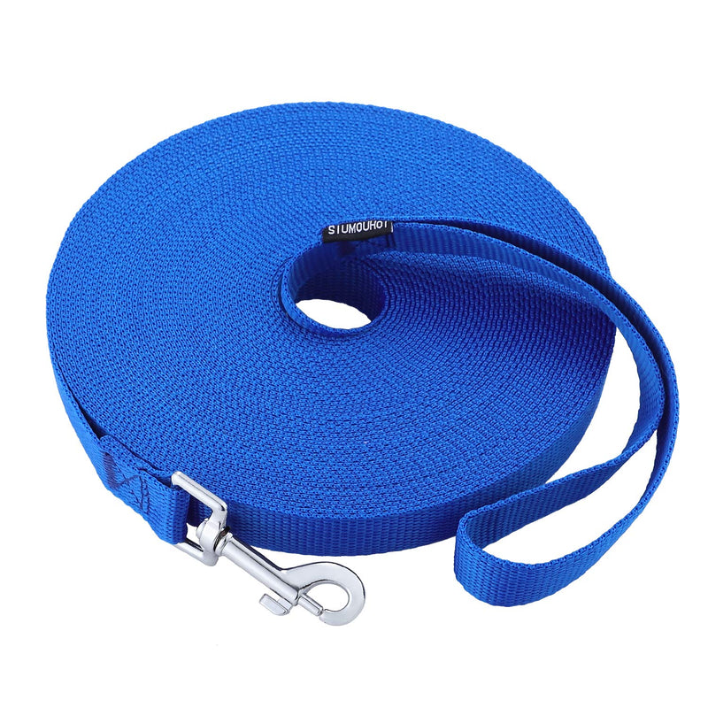 Siumouhoi Dog/Puppy Obedience Recall Training Agility Lead - 30ft Long Training Leash,3/4in Wide - Great for Play, Camping, or Backyard(Blue,30 Feet