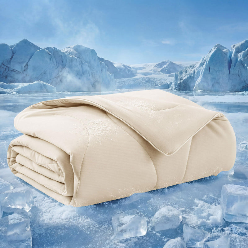 Bedsure Premium Cooling Blanket for Medium Dog - Q-MAX>0.5, Breathable Summer Washable Cold Pet Throw Blanket, Soft Durable Self Cooling Cat Mat for Hot Weather, Gentle Cream, 30x40