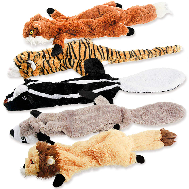Dog Squeak Toys, No Stuffing Plush Dogs Chew Toy Bundle for Small Medium Large Breed Chewer Tough Durable Squeaky Pet Fetch Puppy Teething Chewing Interactive to Keep Them Busy Best Birthday Gift