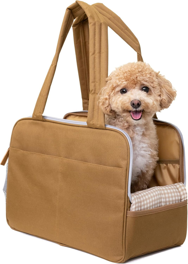 Cute Small Dog Purse Carrier – Cotton Padded Interior, Multiple Pockets, Breathable Mesh & Comfortable Strap – Durable P