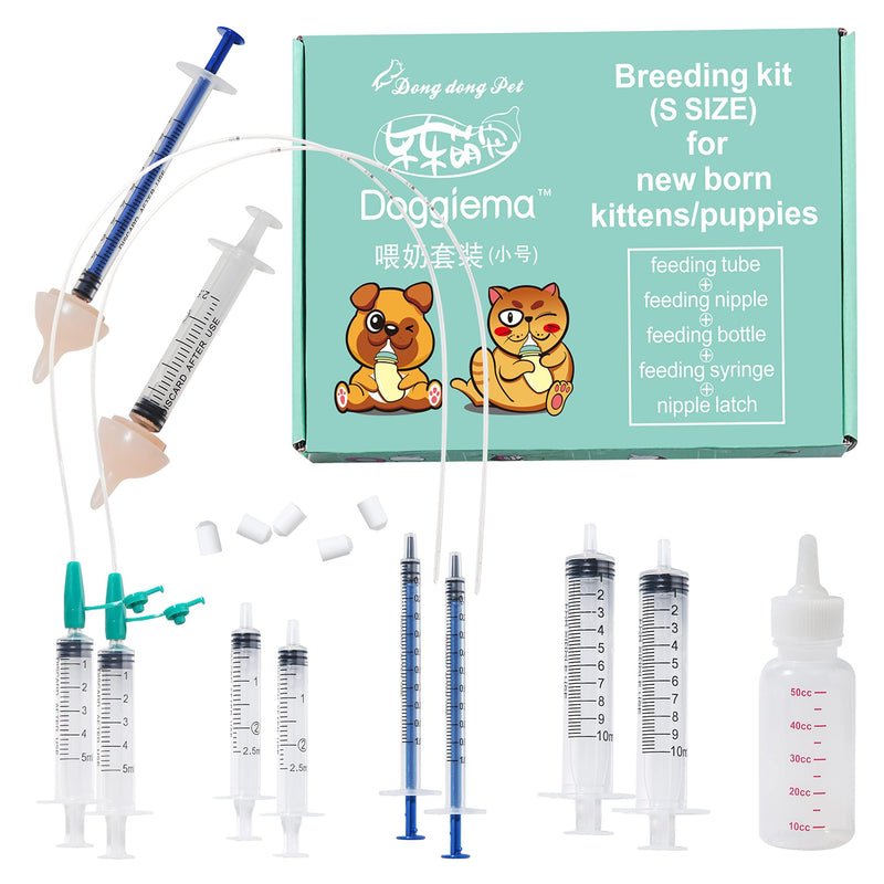 Doggiema Breeding kit Suitable for Newborn Puppy and Kitten,Feeding Nipple, Feeding Tube, Feeding Syringes and Bottles