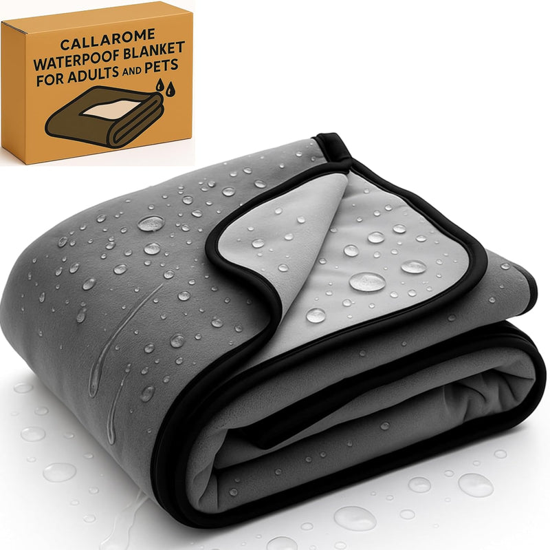 Callarome Waterproof Blanket for Bed & Couch Protection, Grey, 80