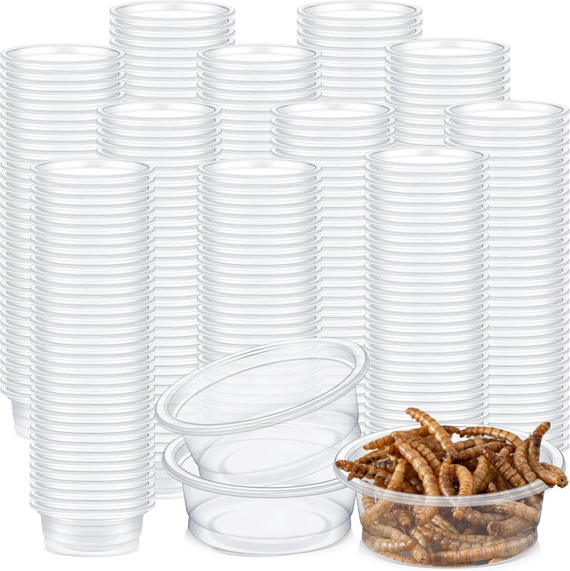 Maxcheck 1000 Pcs 0.5 oz Gecko Feeding Cups Small Gecko Food and Water Cups Reptile Feeding Bowls Plastic Bearded Dragon
