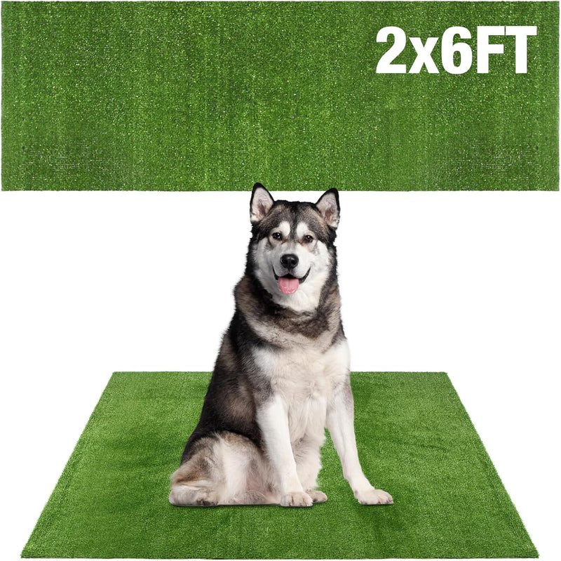 GLOBREEN Fake Grass Pee Pads for Dogs Potty - 2FTx6FT Reusable Turf Rug