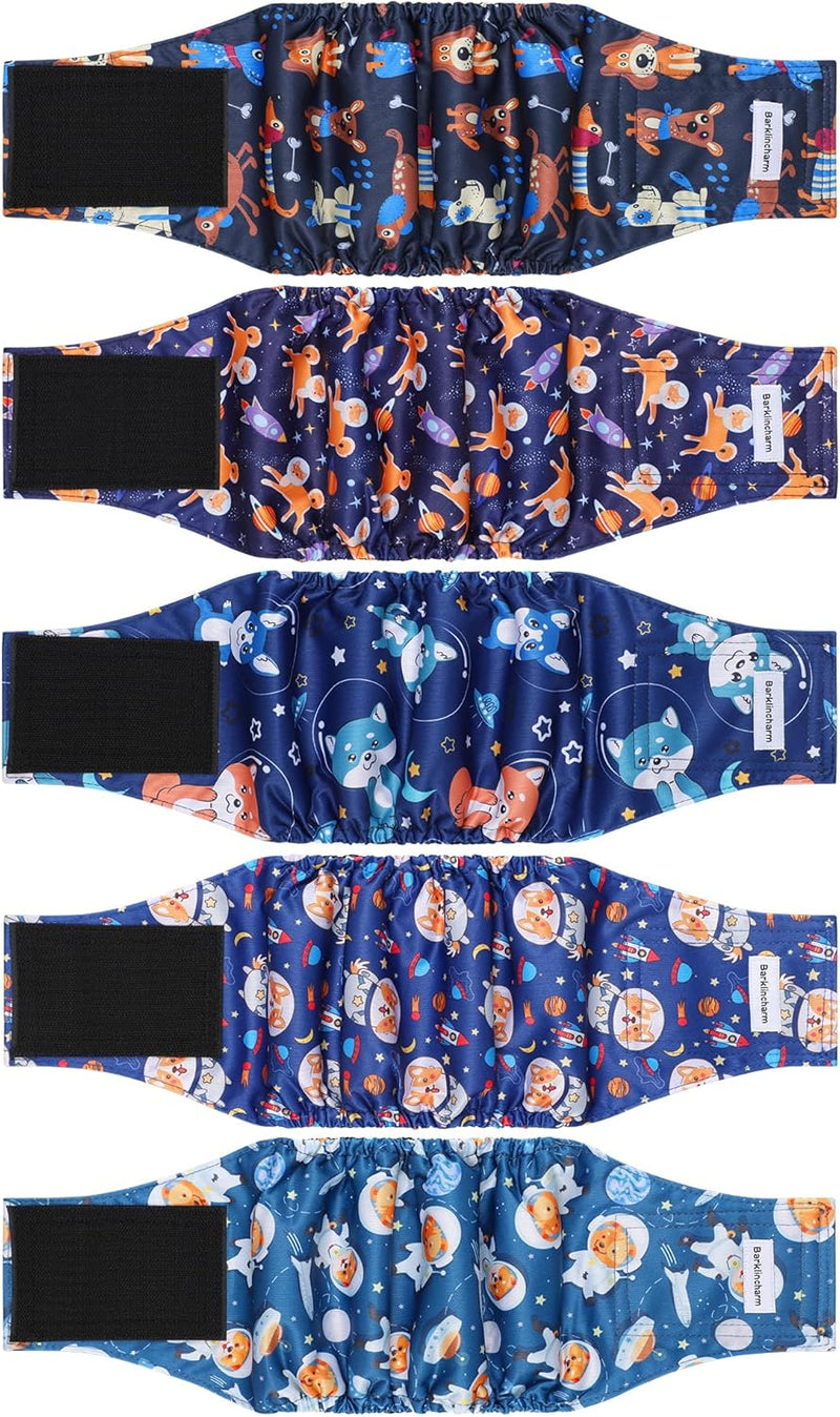 5 Pack Dog Diapers Male, High Absorbing Dog Wraps, Belly Bands for Male Dogs with Incontinence or Frequent Urination, Wa