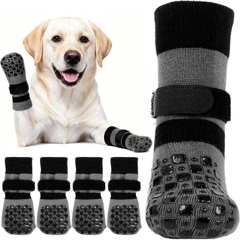 Kuoser Non Slip Dog Socks with Grippers for Hardwood Floors