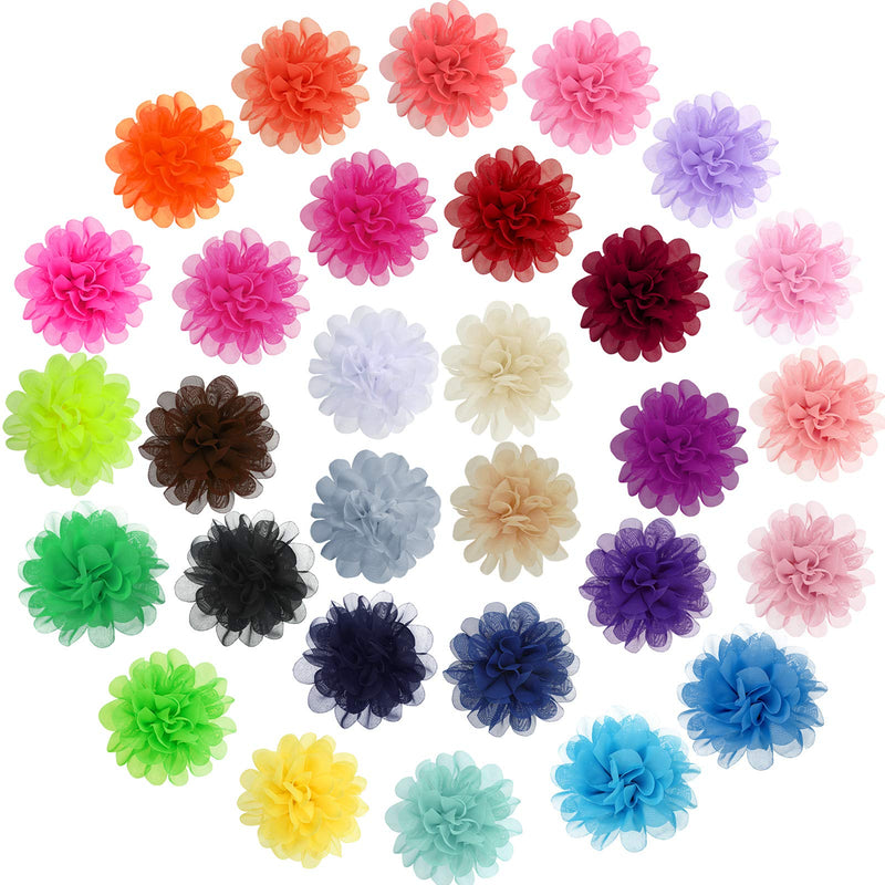 WILLBOND 30 Pcs Dog Collar Flowers Bulk Dog Collar Charms Pet Flower Bow Ties for Cat Puppy Grooming Accessories, 30 Colors