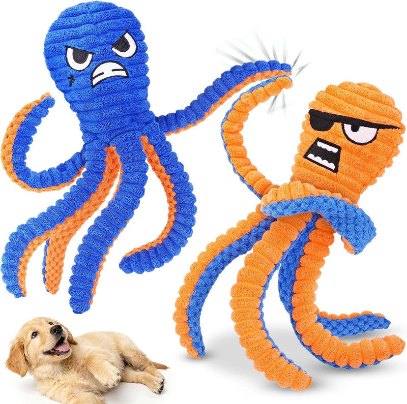 Zeaxuie Interactive Dog Toys, 2 Pack No Stuffing Chew Toys for Teething