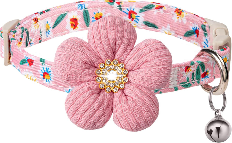 Small Dog Collar with Bell, Puppy Collar, Pink Dog Collars for Small Dogs