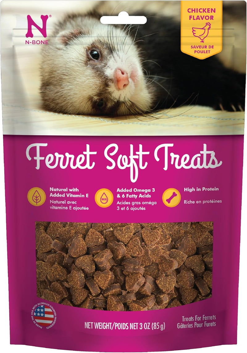 N-Bone Ferret Soft Treats, Chicken Flavor, Natural Soft Chew Treats for Ferrets, Delicious Everyday Snacks & Training Re