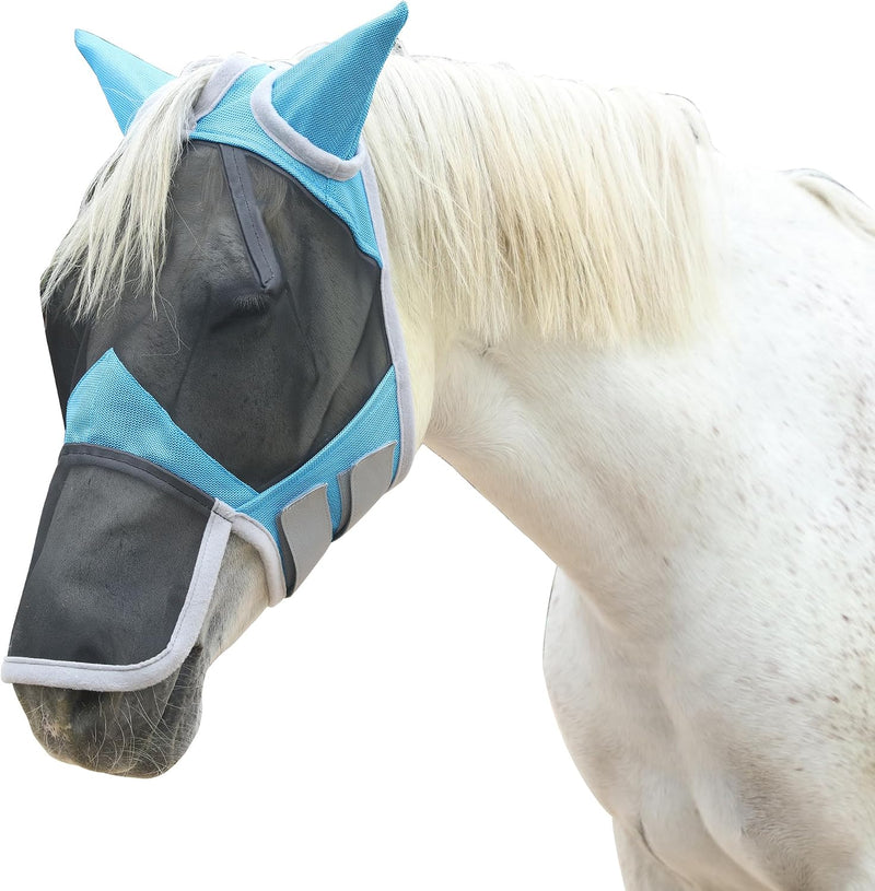 Horse Fly Mask with Ears & Long Nose, Fine Mesh