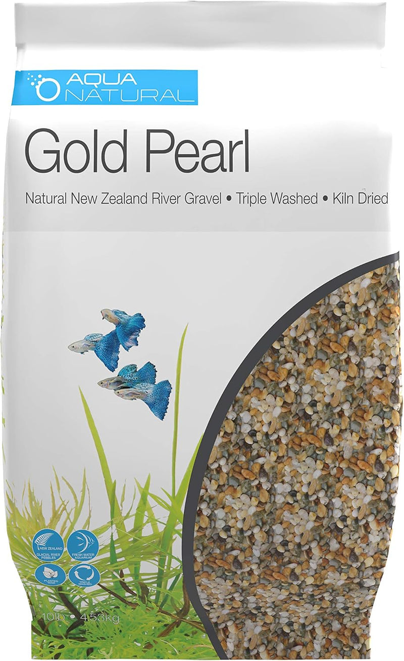 Aqua Natural Aquarium Substrate, Gold Pearl Gravel, 20lb