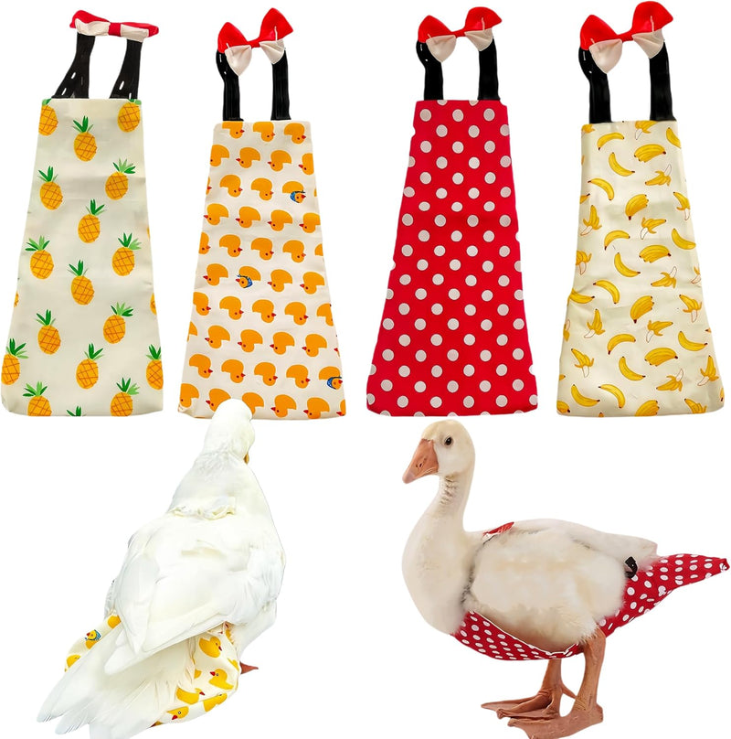 2 Pack Chicken Diapers for Hens, Roosters, Diapers for Ducks, Ducklings, Reusable Pet Diaper with Bow Ties Waterproof Po