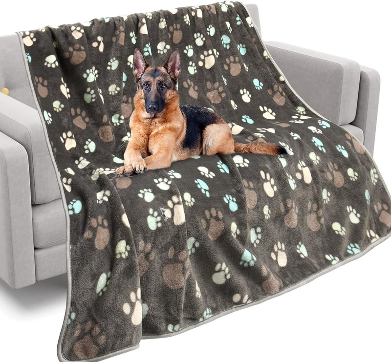 Rezutan Upgraded Flannel Blankets for Large Dogs & Cats, Grey 60