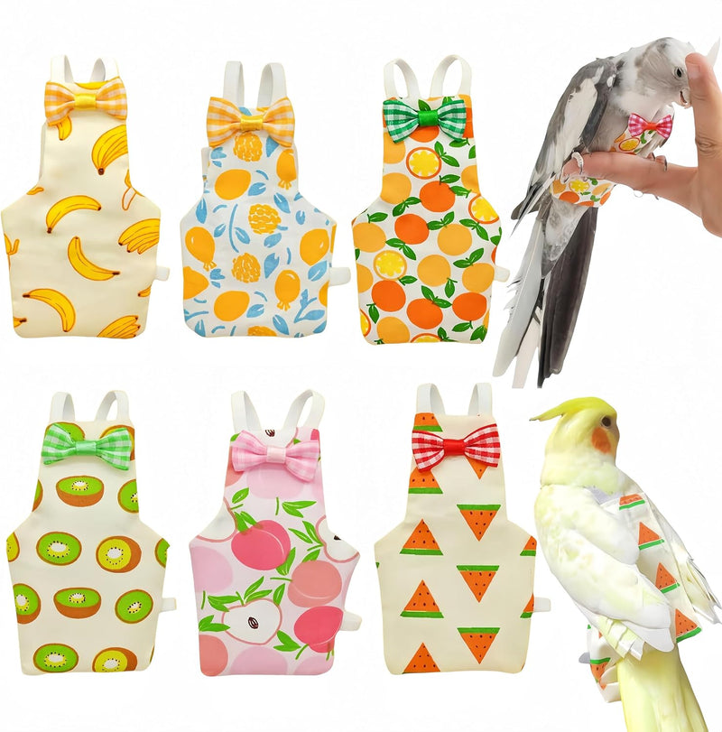 6Pcs Bird Diapers Bird Harness Flight Suits Diapers Reusable Parrot Nappy with Waterproof Inner Layer Washable Cute Urin