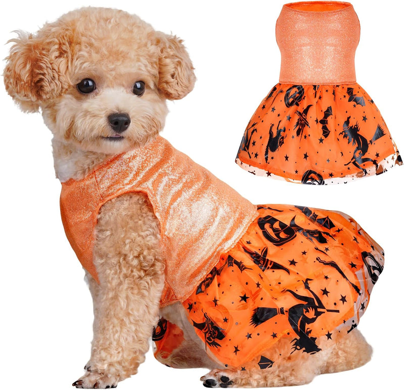 Dog Halloween Costume Dog Dress Witch Tulle Skirt Halloween Pet Clothes for Puppy Small Cats