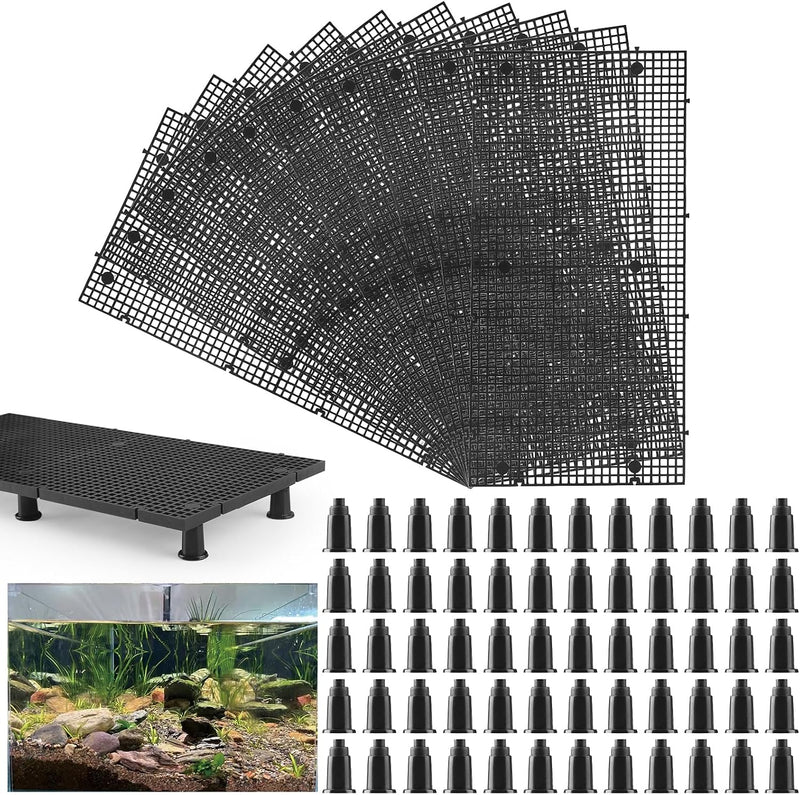 10pcs Plastic Egg Crate Grip Bottom Fish Tank Isolation Board Egg Crate Tray Panel Fish Tank Divider 60pcs Aquarium Boar