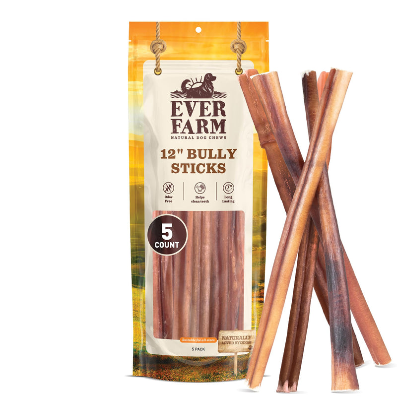 EVER FARM Pet Odor-Free Standard Bully Sticks (12