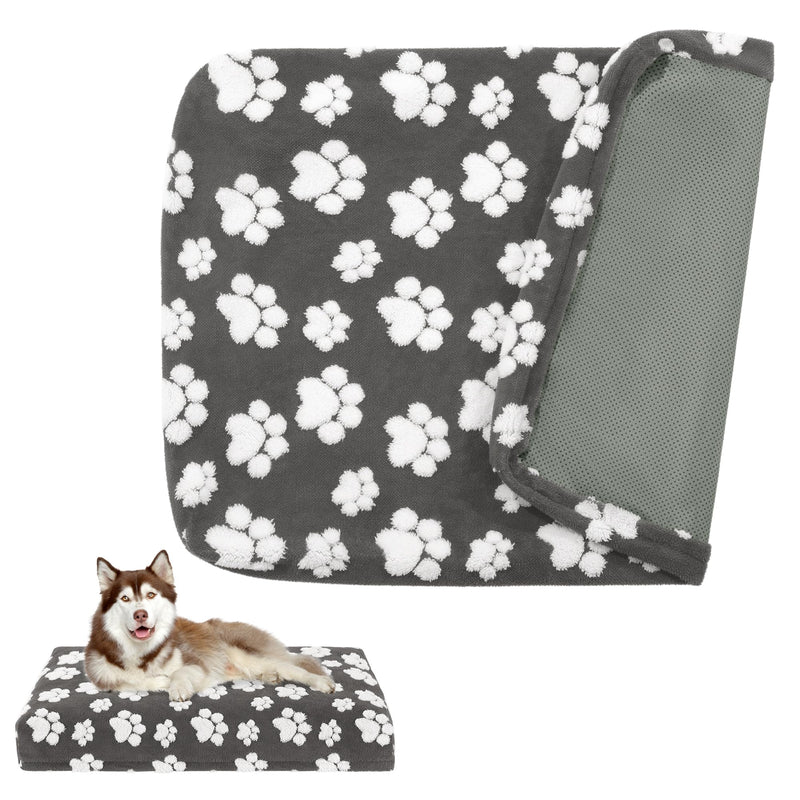 BALAPET Dog Bed Covers,Waterproof Dog Bed Cover Pet Bed Cover with Lovely Dog Paw Print and Double-Sided Usable Design,Replacement Machine Washable, Cover Only(Dark Gray,40 * 30 * 4in)