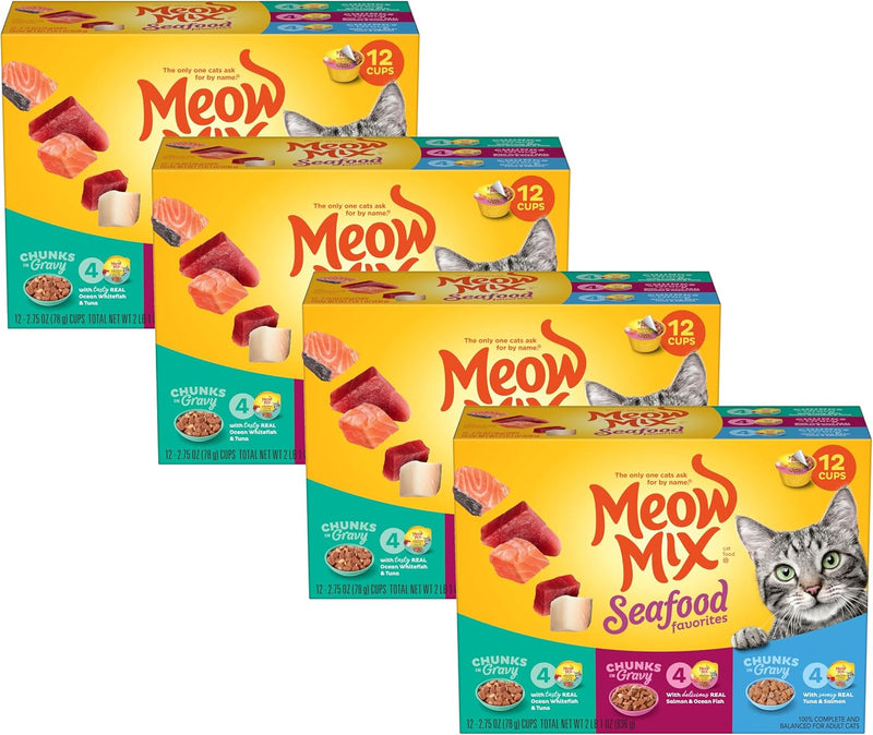 Meow Mix Seafood Favorites, Wet Food Variety Pack