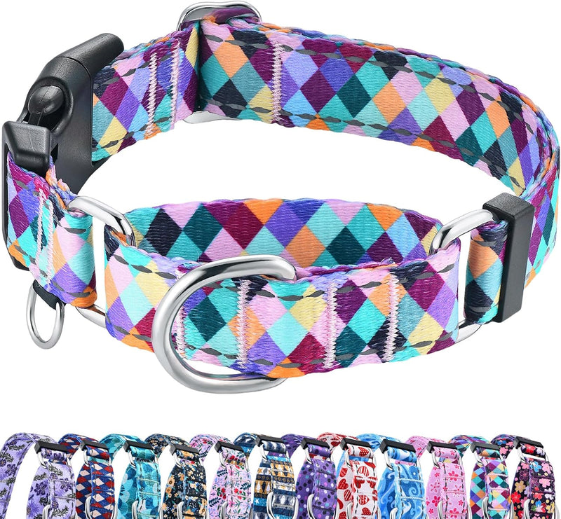 Reflective Martingale Collar for Dogs with Quick Release Buckle No Pull Training Dog Collars