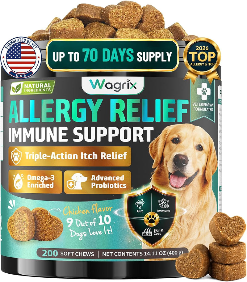Dog Allergy Chews is Human Grade Itch Relief Multivitamin & Immune Yeast