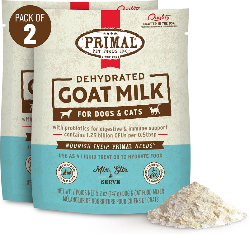 Primal Goat Milk Powder for Dogs & Cats, 5.2 oz (2 Pack)