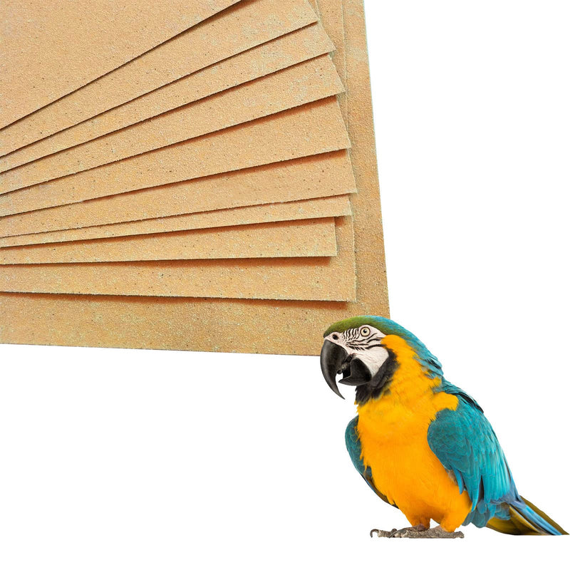 20 Pack Gravel Paper for Bird Cage, 17 x 11 inch Bird Cage Gravel Liner, Parrot Grinding Sandpaper, Easy Clean Pet Sandpaper, Calcium Paper with Sea Sand for Parakeets Cockatiels Conures Lovebirds