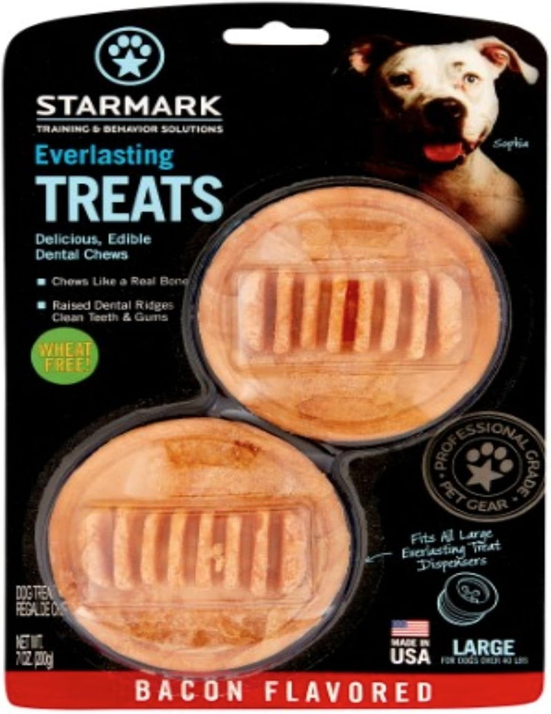 StarMark (3 Pack Star Mark Everlasting Bacon Dog Dental Chews, Large