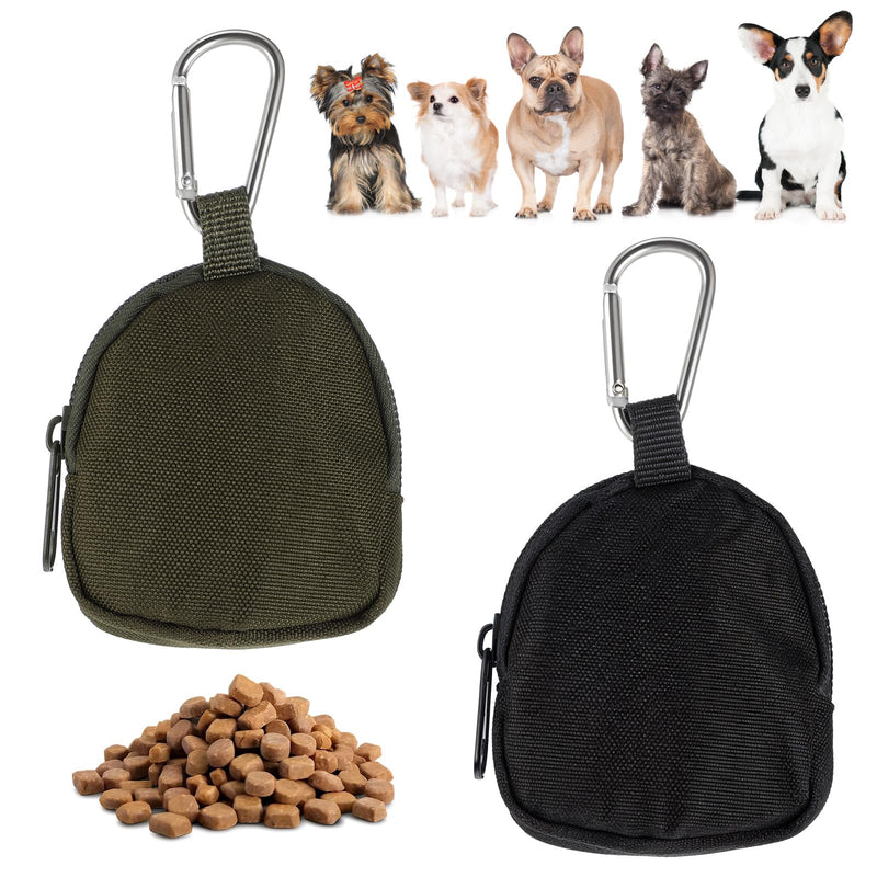 Tweruna 2 PCS Dog Treat Pouch, 5.12 × 2.95 in Waterproof Dog Treat Pouches for Pet Training, Zipper Closure Reusable Dog Training Treat Pouch, Portable Reward Puppy Treat Bag for Traveling or Outdoor