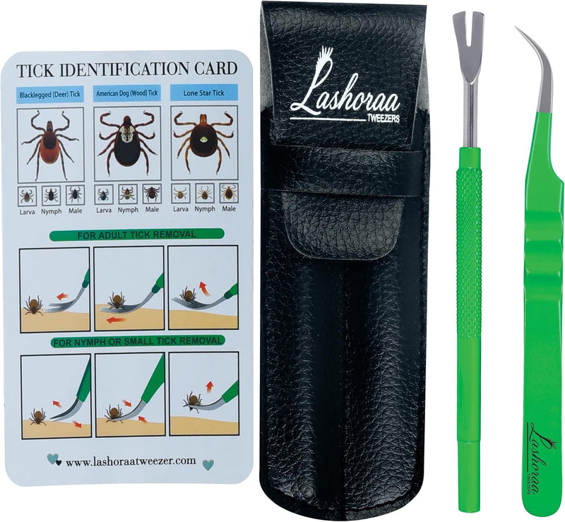 Tick Removal Tool Kit - Stainless Steel Tweezer & Tick Remover for Humans, Dogs, Cats & Other Pets- Dog Tick Remover Too