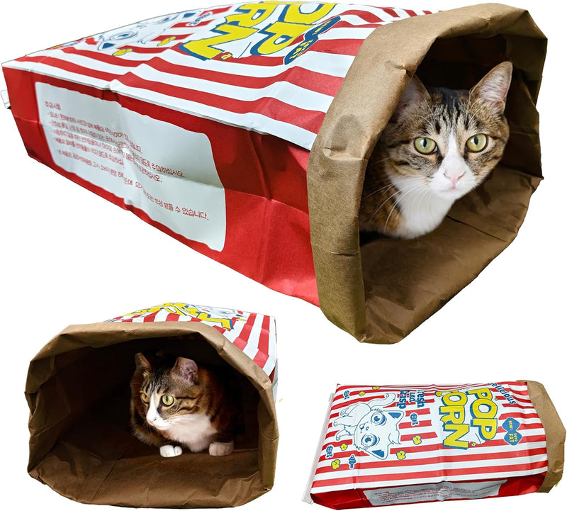 Durable Kraft Paper Cat Tunnel Bag for Indoor Cats & Small Pets