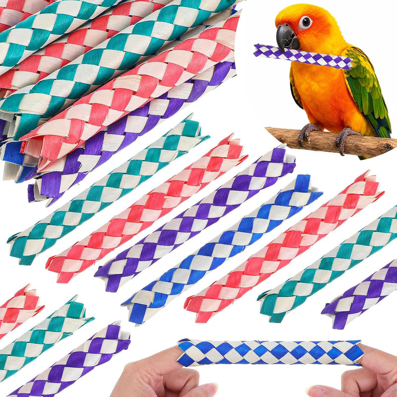 12 Pcs Chinese Finger Traps, Bamboo Finger Traps Pet Bird Chew Foraging Classic Chopper Toy Fun Birthday Party Favors, C