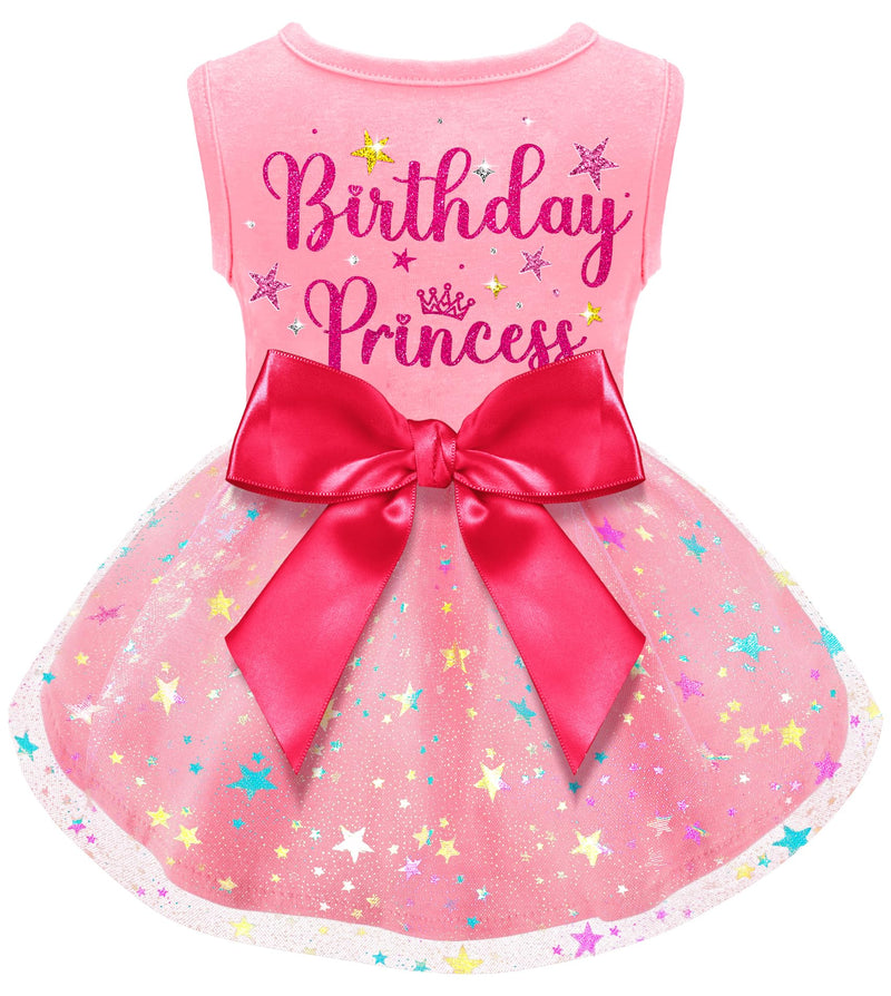 Dog Birthday Dress Dog Dress with Bowknot Tulle Birthday Princess Pet Clothes for Small Medium Large Dogs Girls Boys Cats Outfit Apparel