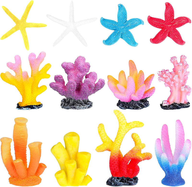 Mimorou 12 Pcs Fake Coral Plant Aquarium Decorations, Lovely Style