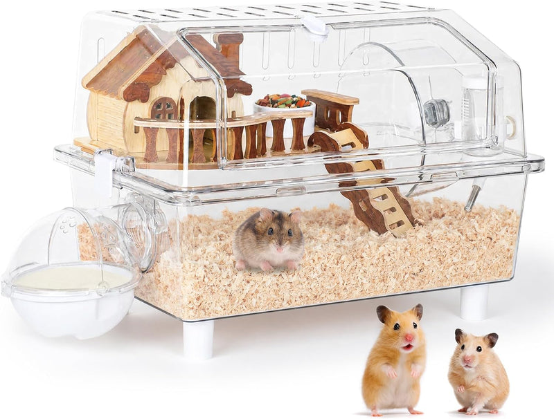 8-in-1 Hamster Cage Kit, 16 x 11 x 11.8 in, for Dwarf Hamsters and Gerbils
