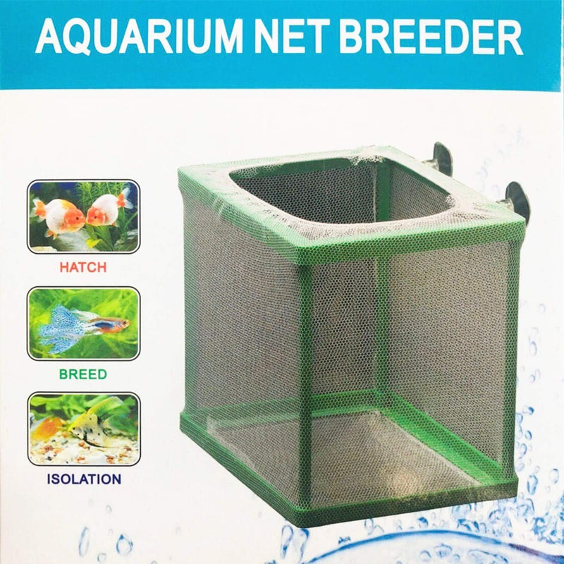 COMOK Fish Hatchery Breeder Box Aquarium Separation Net Nylon Incubator Mesh Fish Breeding Tanks Isolation Box Green Squ