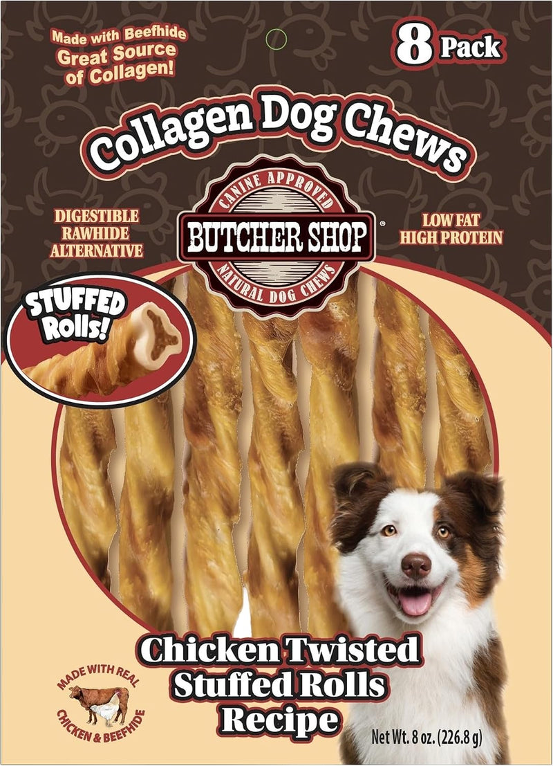 Lovin' Tenders Butcher Shop 8 Dog Treats Collagen, and Chicken, Stuffed Rolls (Pack of 1)
