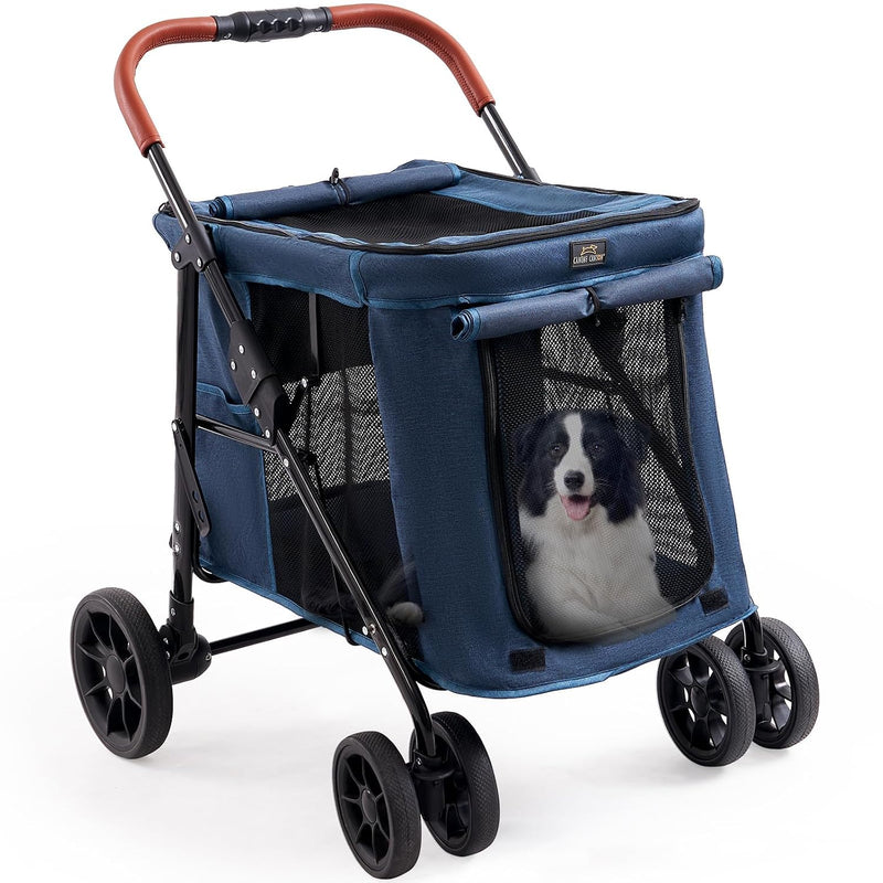 CANINE CANYON Scout Pet Stroller, Heavy Duty Dog Stroller for Large/Medium Dogs, Foldable Pet Stroller for 2 Small Dogs