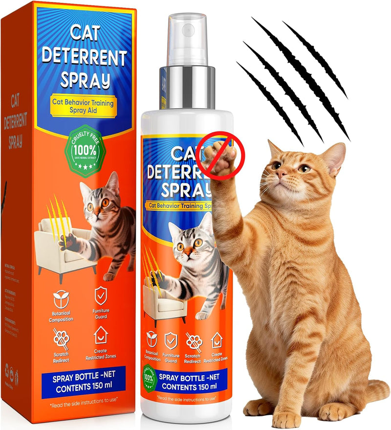 Newly Upgraded Cat Deterrent Spray, Cat Deterrent for Furniture Protection, Pee Spraying, Excessive Chewing & Scratching